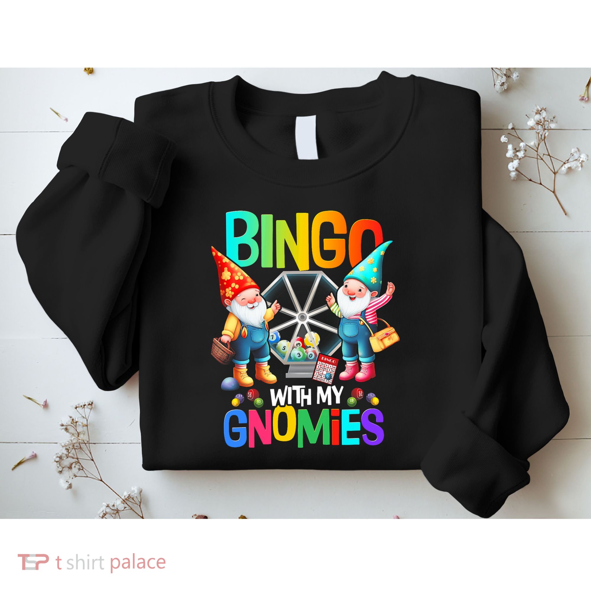 Bingo With My Gnomies Fun Bingo Gnome Squad Merry Christmas Sweatshirt