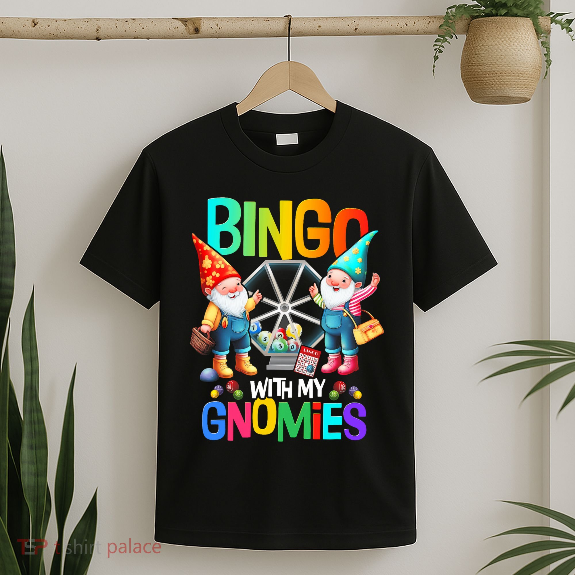 Bingo With My Gnomies Fun Bingo Gnome Squad Merry Christmas T-Shirt