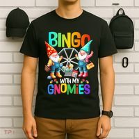 Bingo With My Gnomies Fun Bingo Gnome Squad Merry Christmas T-Shirt thumb 6