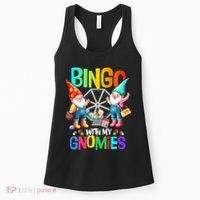 Bingo With My Gnomies Fun Bingo Gnome Squad Merry Christmas Women's Tank Top thumb 0