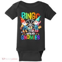 Bingo With My Gnomies Fun Bingo Gnome Squad Merry Christmas Baby Bodysuit thumb 0