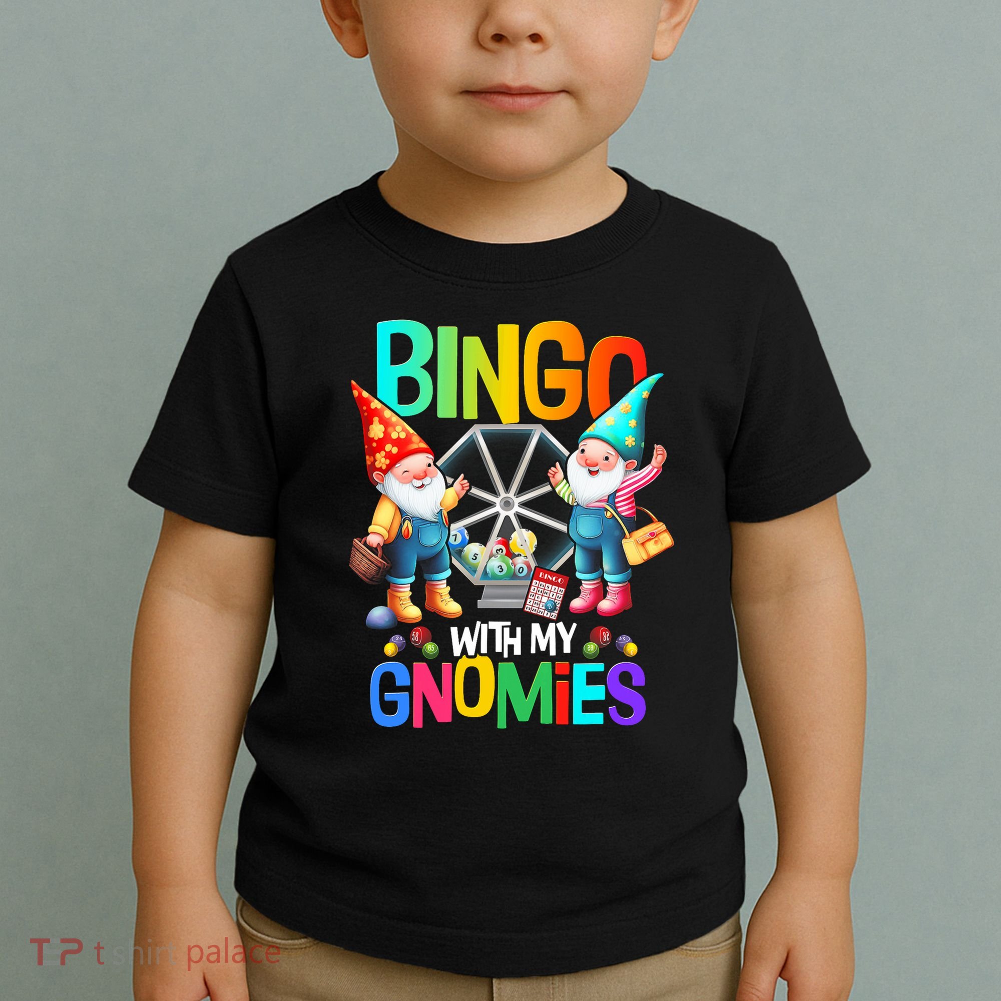 Bingo With My Gnomies Fun Bingo Gnome Squad Merry Christmas Toddler T-Shirt
