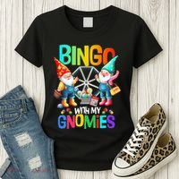 Bingo With My Gnomies Fun Bingo Gnome Squad Merry Christmas Women's T-Shirt thumb 3