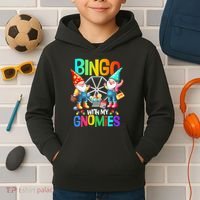 Bingo With My Gnomies Fun Bingo Gnome Squad Merry Christmas Kids Hoodie thumb 2