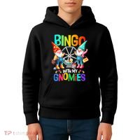 Bingo With My Gnomies Fun Bingo Gnome Squad Merry Christmas Kids Hoodie thumb 4