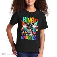 Bingo With My Gnomies Fun Bingo Gnome Squad Merry Christmas Kids T-Shirt thumb 2