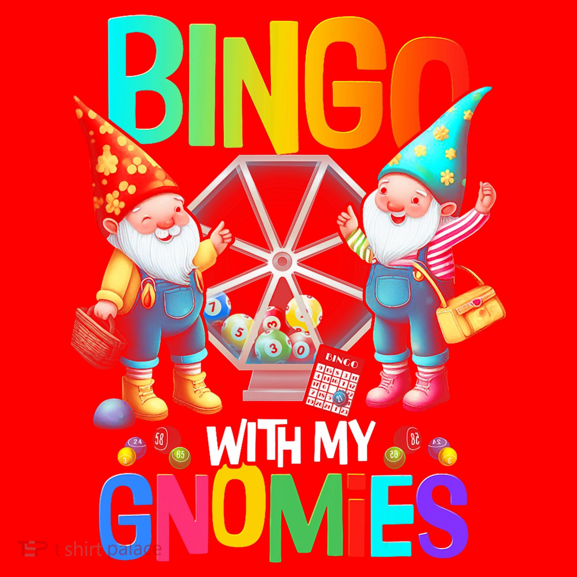 Bingo With My Gnomies Fun Bingo Gnome Squad Merry Christmas Santa Hat