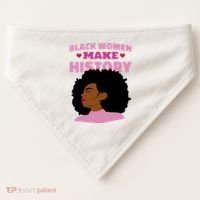 Black Women Make History Female USA-Made Doggie Bandana thumb 0