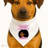 Black Women Make History Female USA-Made Doggie Bandana thumb 1
