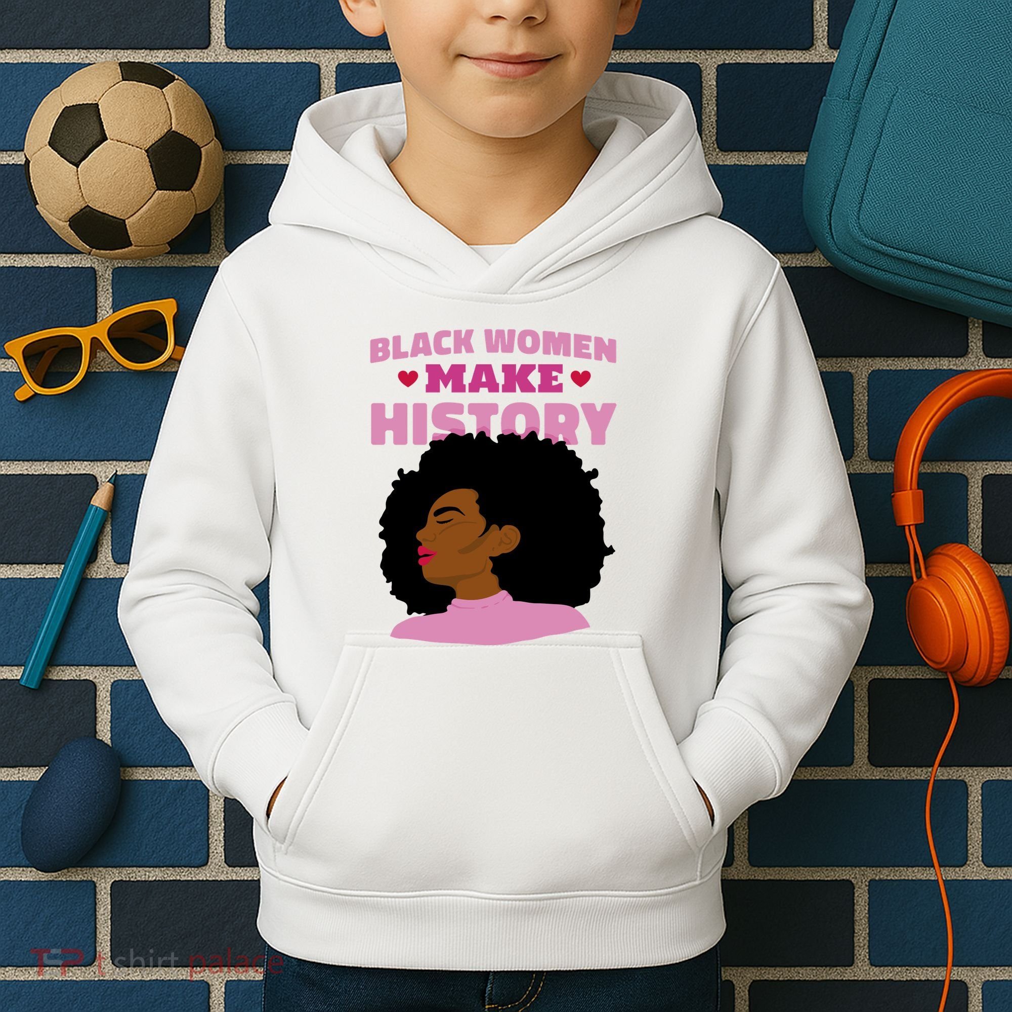 Black Women Make History Female Kids Hoodie