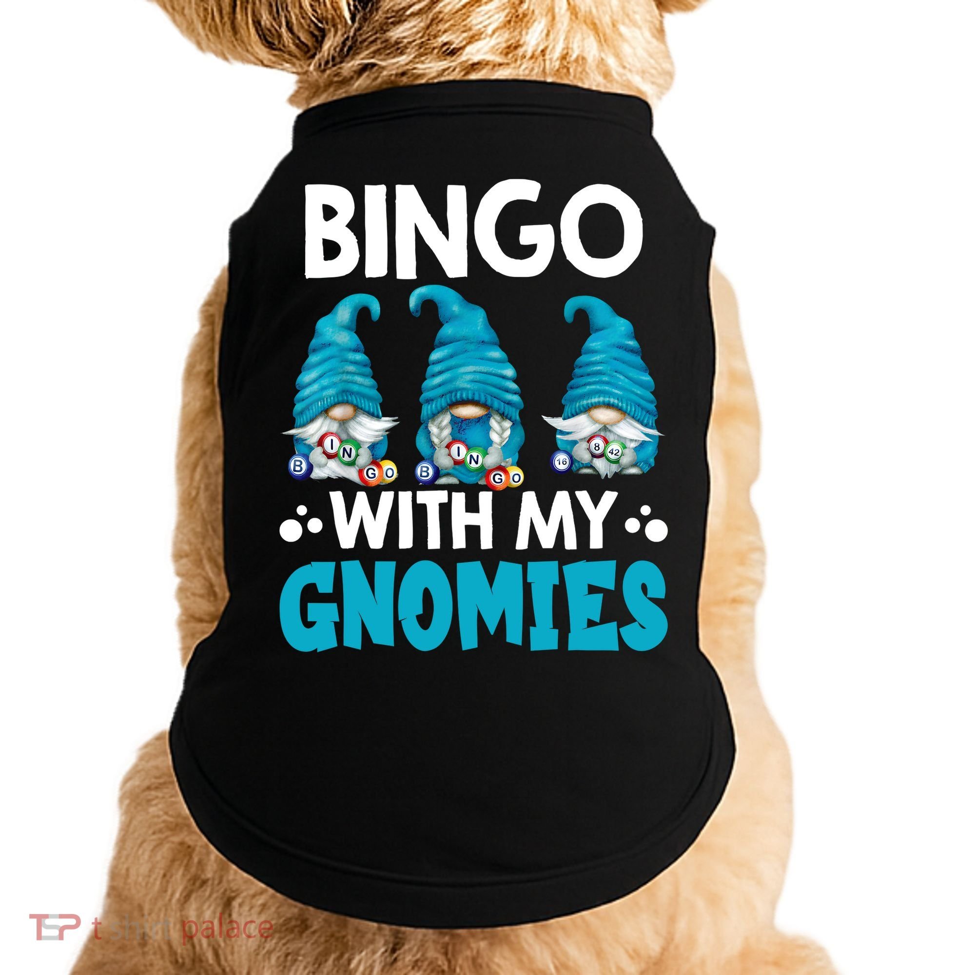 Bingo With My Gnomies Funny Bingo Gnome Doggie Tank