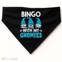 Bingo With My Gnomies Funny Bingo Gnome USA-Made Doggie Bandana thumb 0