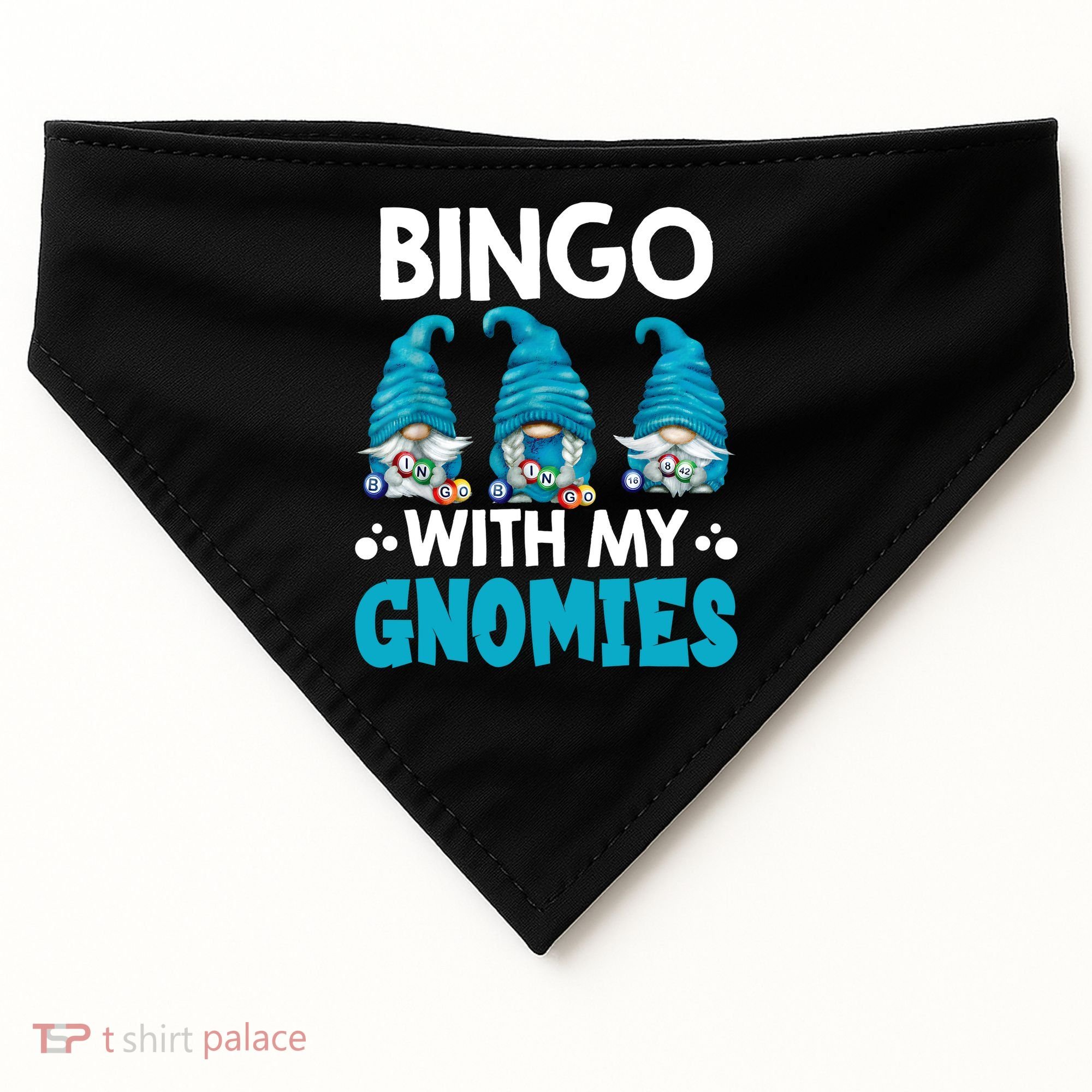Bingo With My Gnomies Funny Bingo Gnome USA-Made Doggie Bandana
