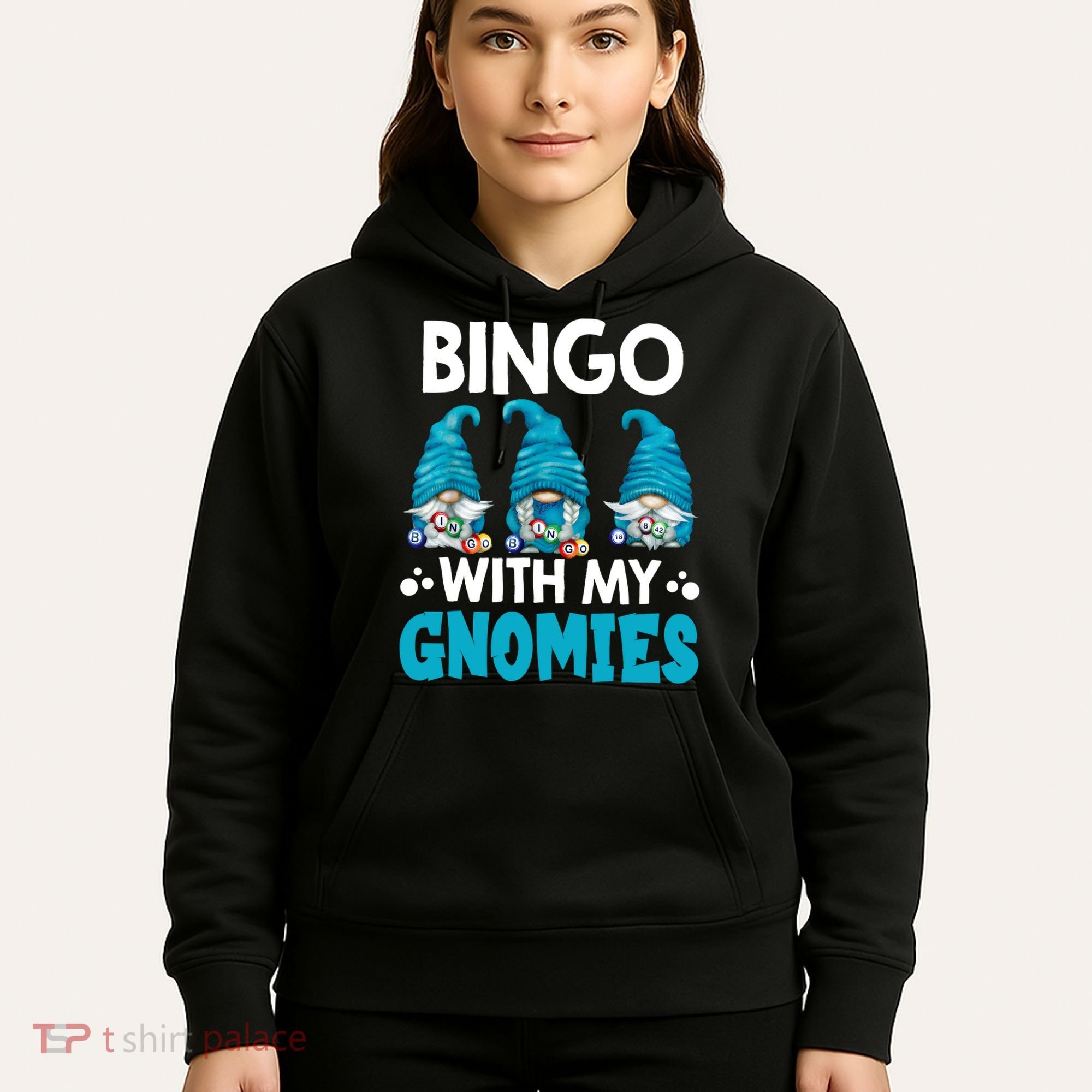 Bingo With My Gnomies Funny Bingo Gnome Hoodie