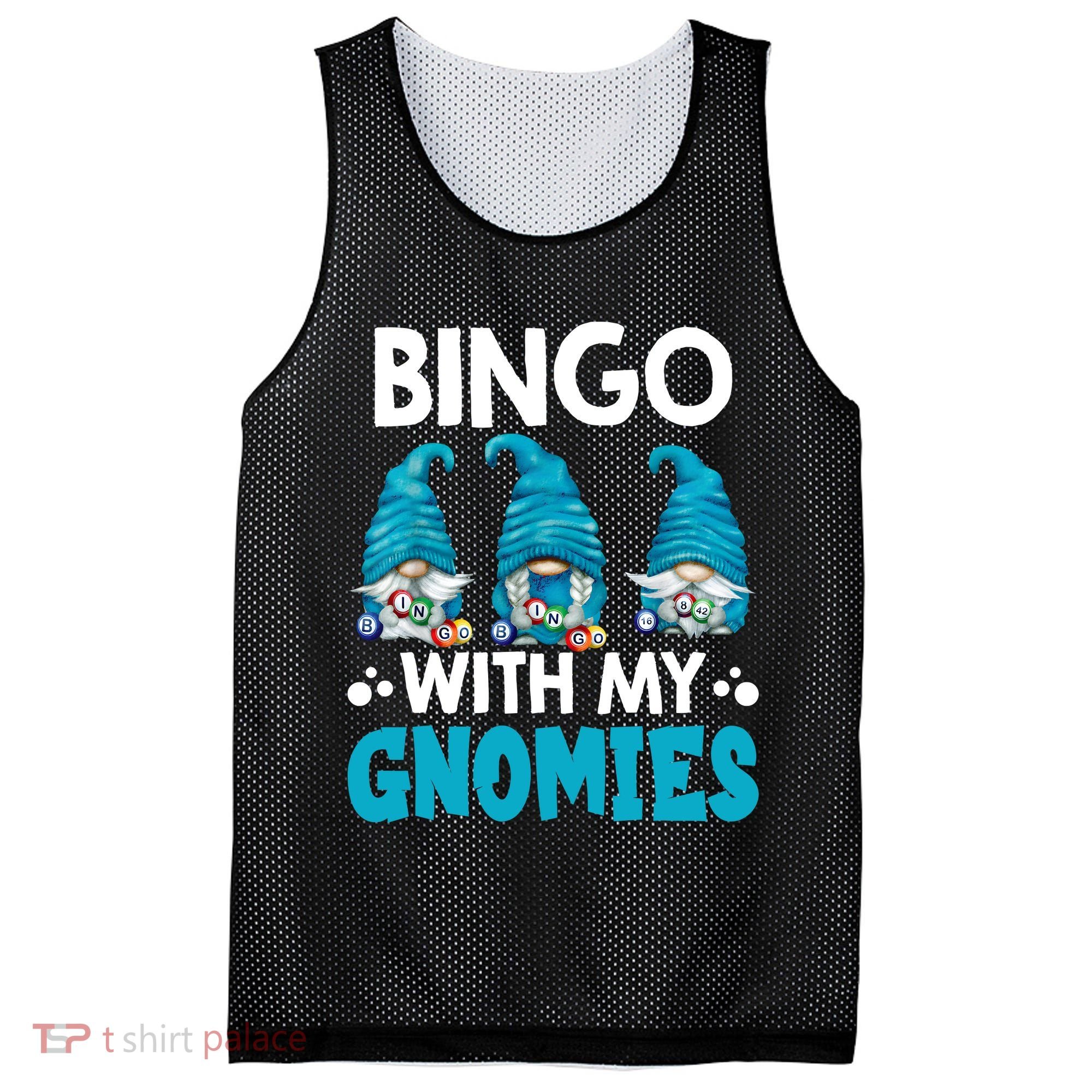 Bingo With My Gnomies Funny Bingo Gnome Mesh Reversible Basketball Jersey Tank