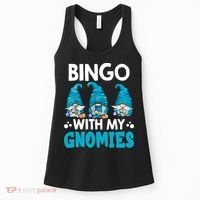 Bingo With My Gnomies Funny Bingo Gnome Women's Tank Top thumb 0
