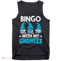 Bingo With My Gnomies Funny Bingo Gnome Tank Top thumb 0