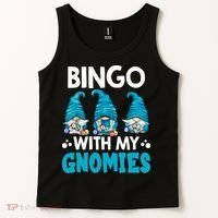 Bingo With My Gnomies Funny Bingo Gnome Tank Top thumb 2