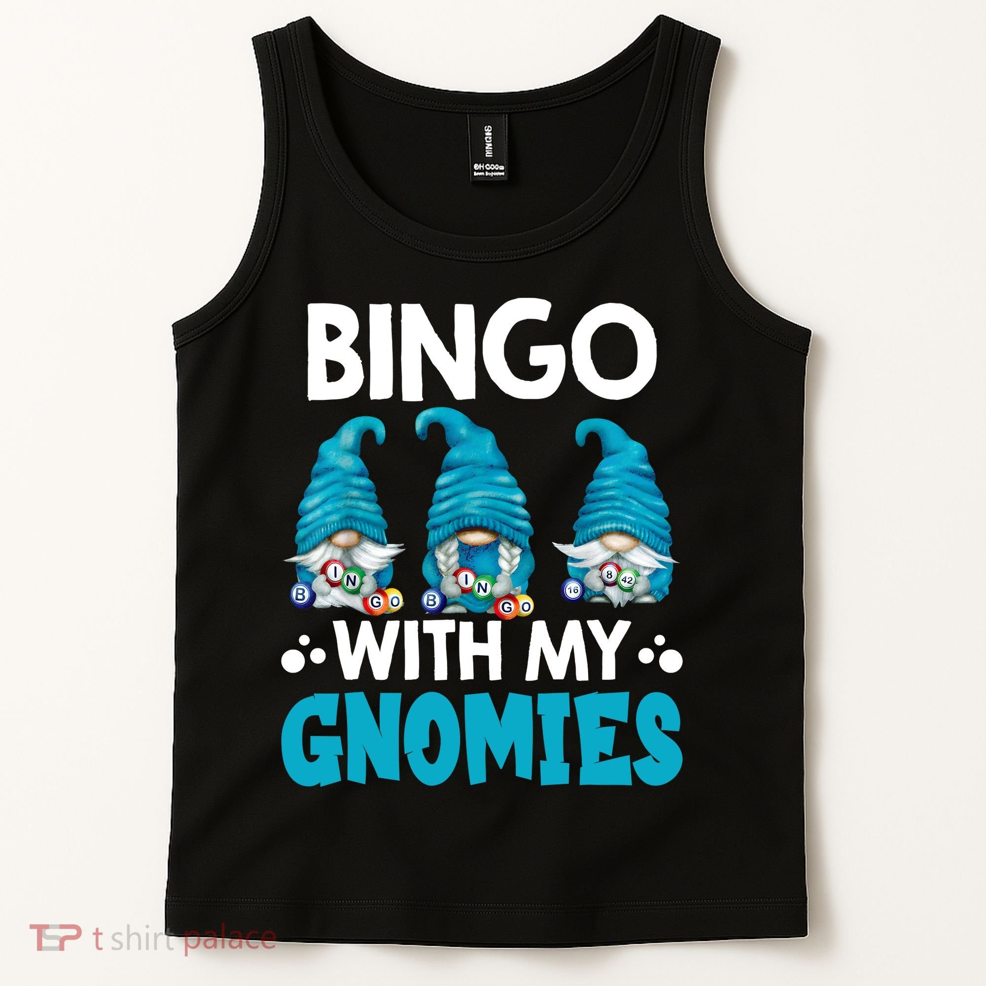 Bingo With My Gnomies Funny Bingo Gnome Tank Top