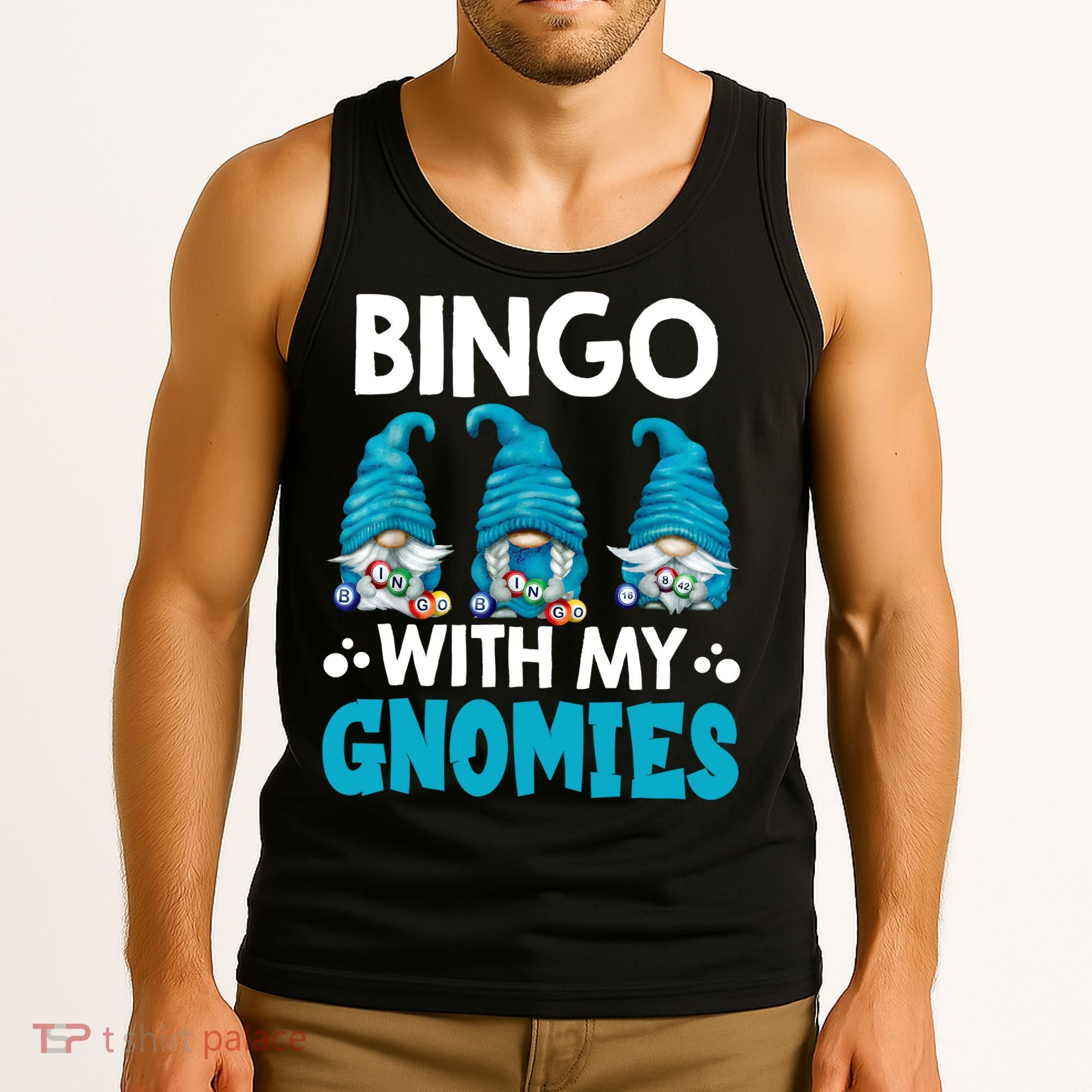 Bingo With My Gnomies Funny Bingo Gnome Tank Top