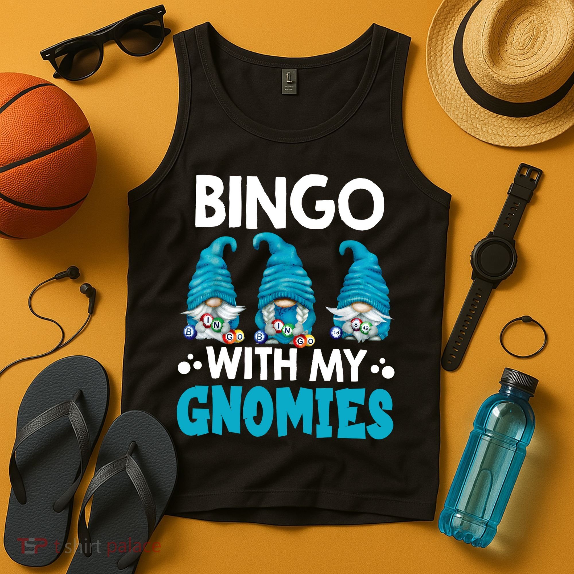 Bingo With My Gnomies Funny Bingo Gnome Tank Top