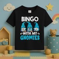 Bingo With My Gnomies Funny Bingo Gnome Toddler T-Shirt thumb 3