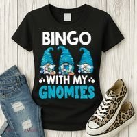 Bingo With My Gnomies Funny Bingo Gnome Women's T-Shirt thumb 3