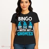 Bingo With My Gnomies Funny Bingo Gnome Women's T-Shirt thumb 4