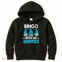 Bingo With My Gnomies Funny Bingo Gnome Kids Hoodie thumb 0