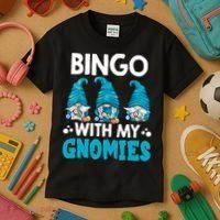 Bingo With My Gnomies Funny Bingo Gnome Kids T-Shirt thumb 3