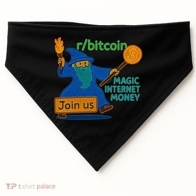 Bitcoin Wizard Magic Internet Money USA-Made Doggie Bandana