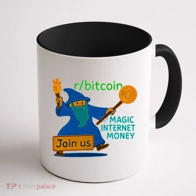 Bitcoin Wizard Magic Internet Money Coffee Mug back