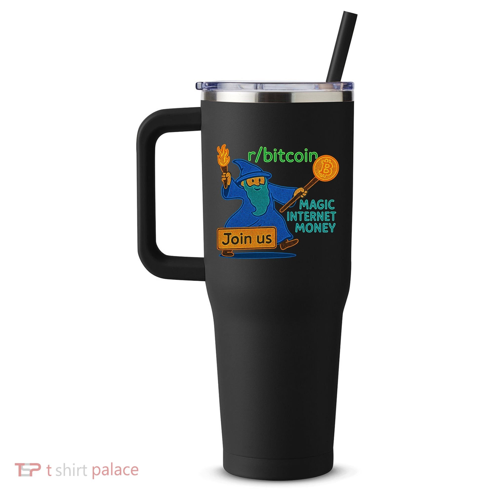Bitcoin Wizard Magic Internet Money 40oz Vacuum Insulated Stainless Steel Travel Tumbler