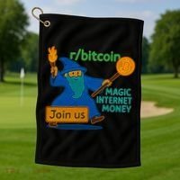 Bitcoin Wizard Magic Internet Money Golf Towel thumb 1
