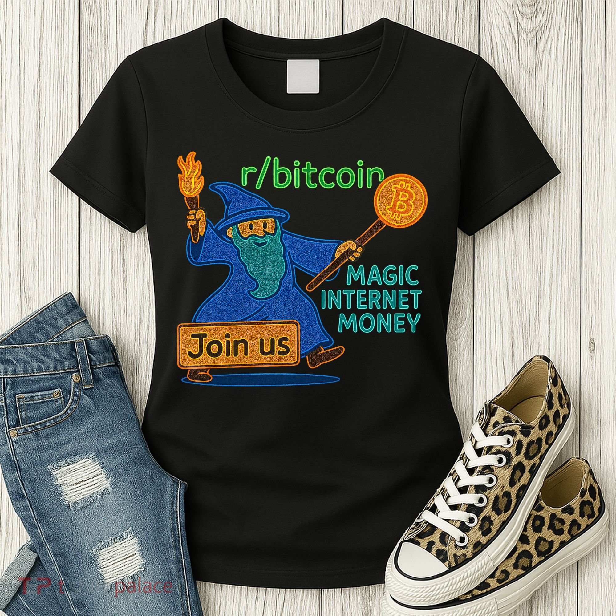 Bitcoin Wizard Magic Internet Money Women's T-Shirt