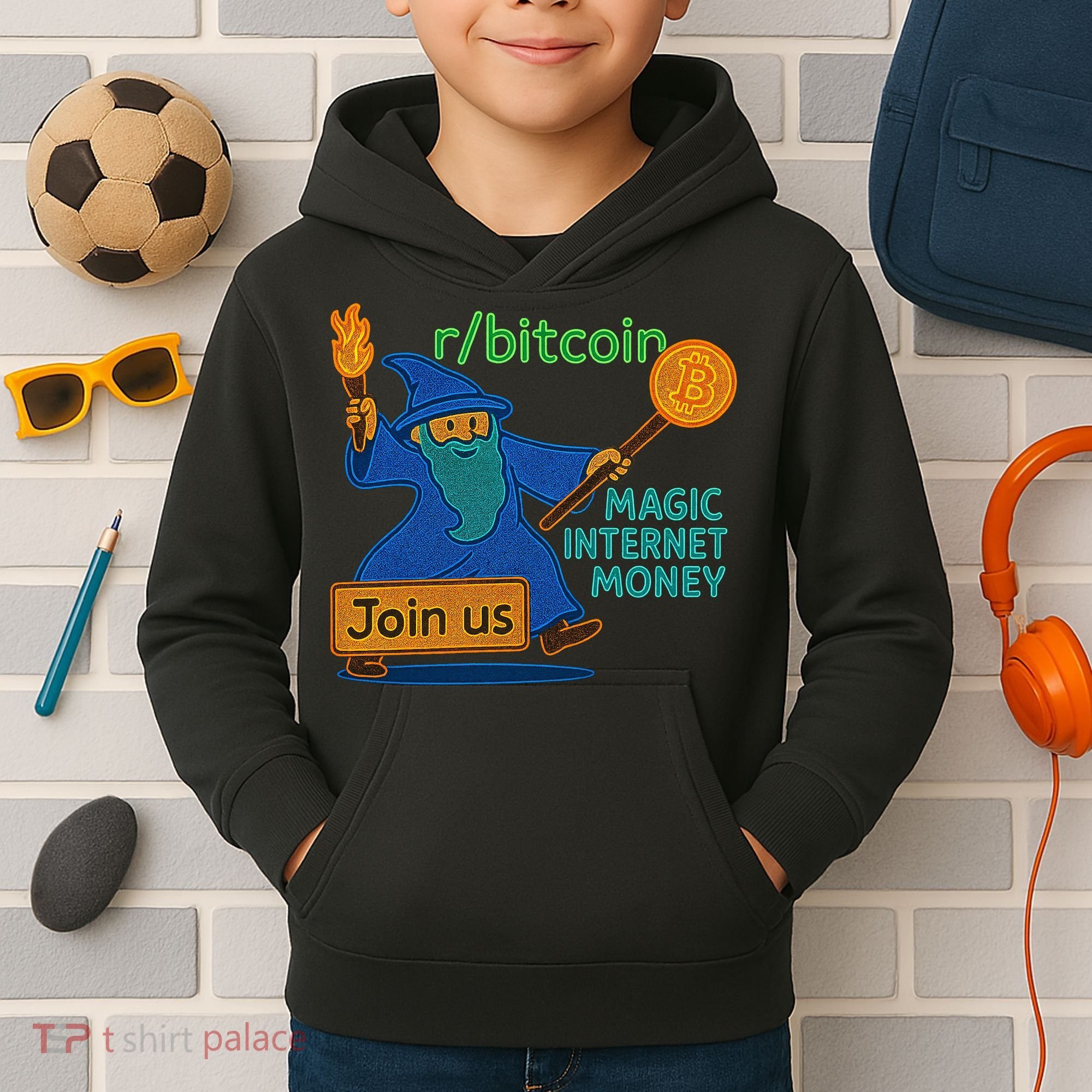 Bitcoin Wizard Magic Internet Money Kids Hoodie