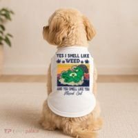 Bear Weed Marijuana 420 Smoker Yes I Smell Like Weed Doggie Tank thumb 2