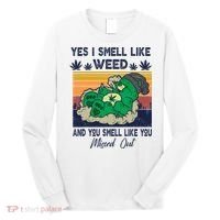 Bear Weed Marijuana 420 Smoker Yes I Smell Like Weed Long Sleeve Shirt thumb 0