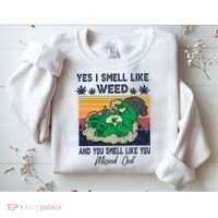 Bear Weed Marijuana 420 Smoker Yes I Smell Like Weed Sweatshirt thumb 2