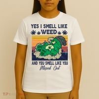 Bear Weed Marijuana 420 Smoker Yes I Smell Like Weed T-Shirt thumb 4