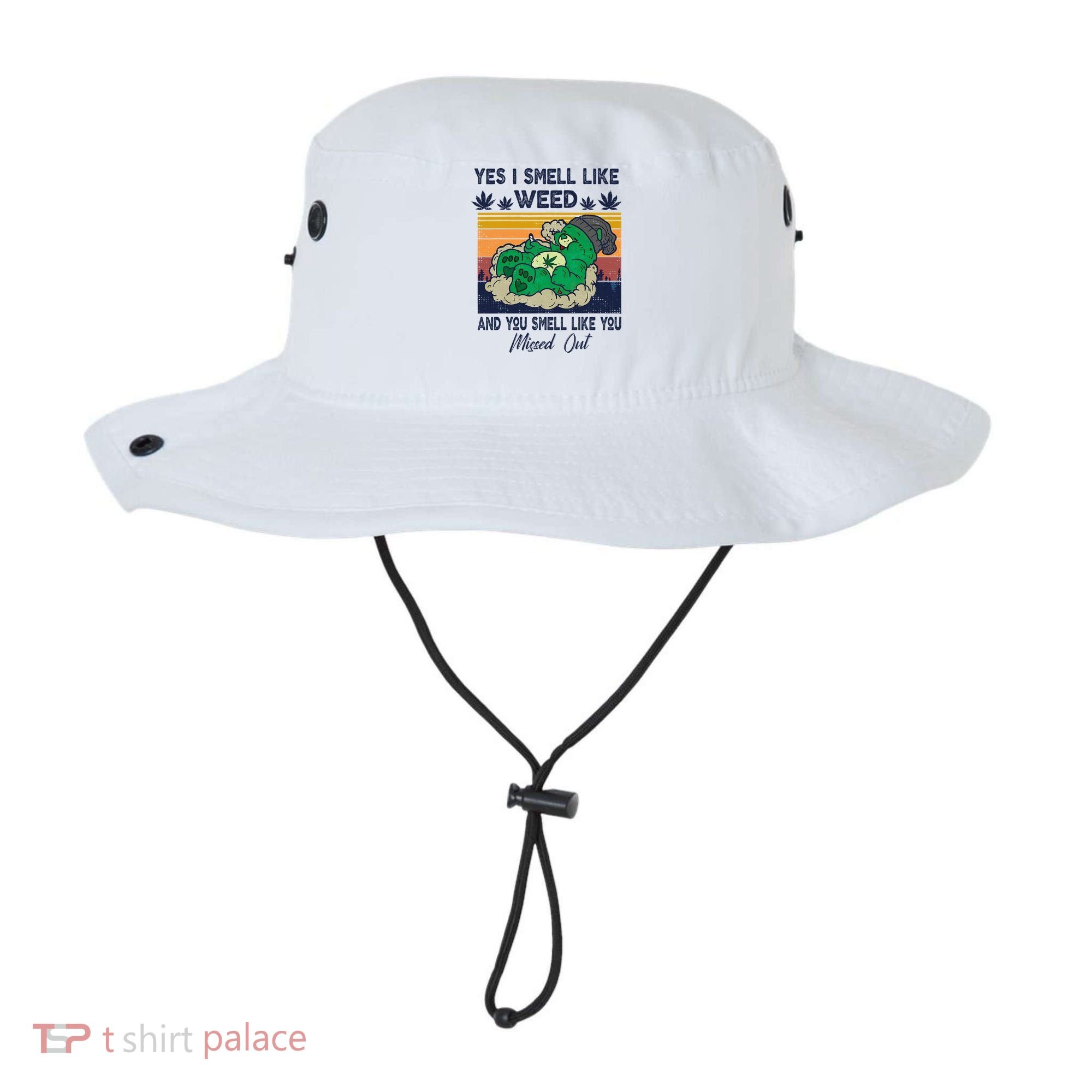 Bear Weed Marijuana 420 Smoker Yes I Smell Like Weed Bucket Hat