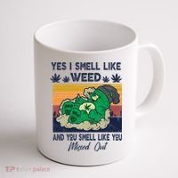 Bear Weed Marijuana 420 Smoker Yes I Smell Like Weed Coffee Mug thumb 1