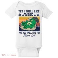 Bear Weed Marijuana 420 Smoker Yes I Smell Like Weed Baby Bodysuit thumb 0