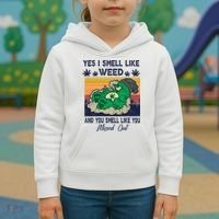 Bear Weed Marijuana 420 Smoker Yes I Smell Like Weed Kids Hoodie thumb 3