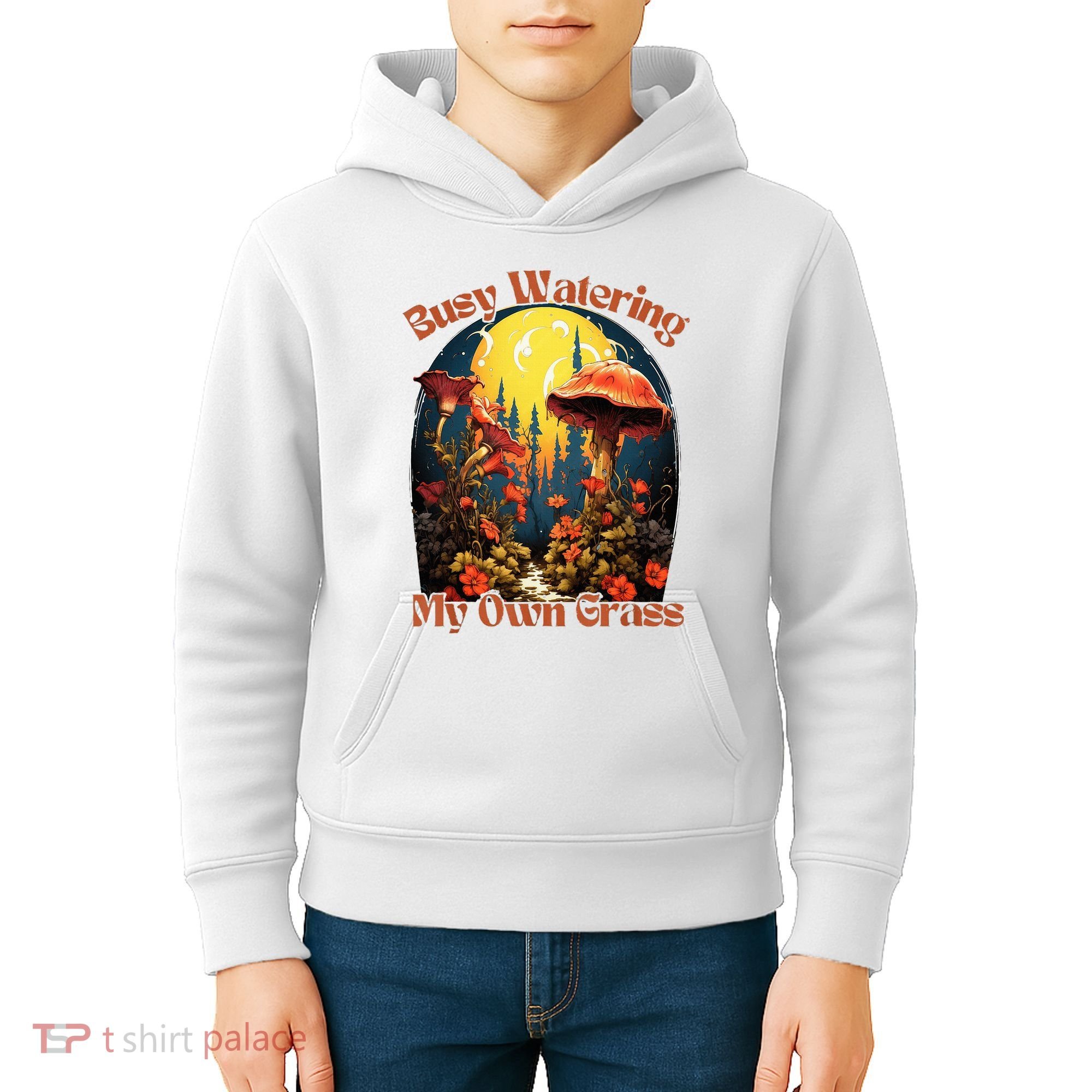Busy Watering My Own Grass Mind Your Own Self Grow Business Kids Hoodie