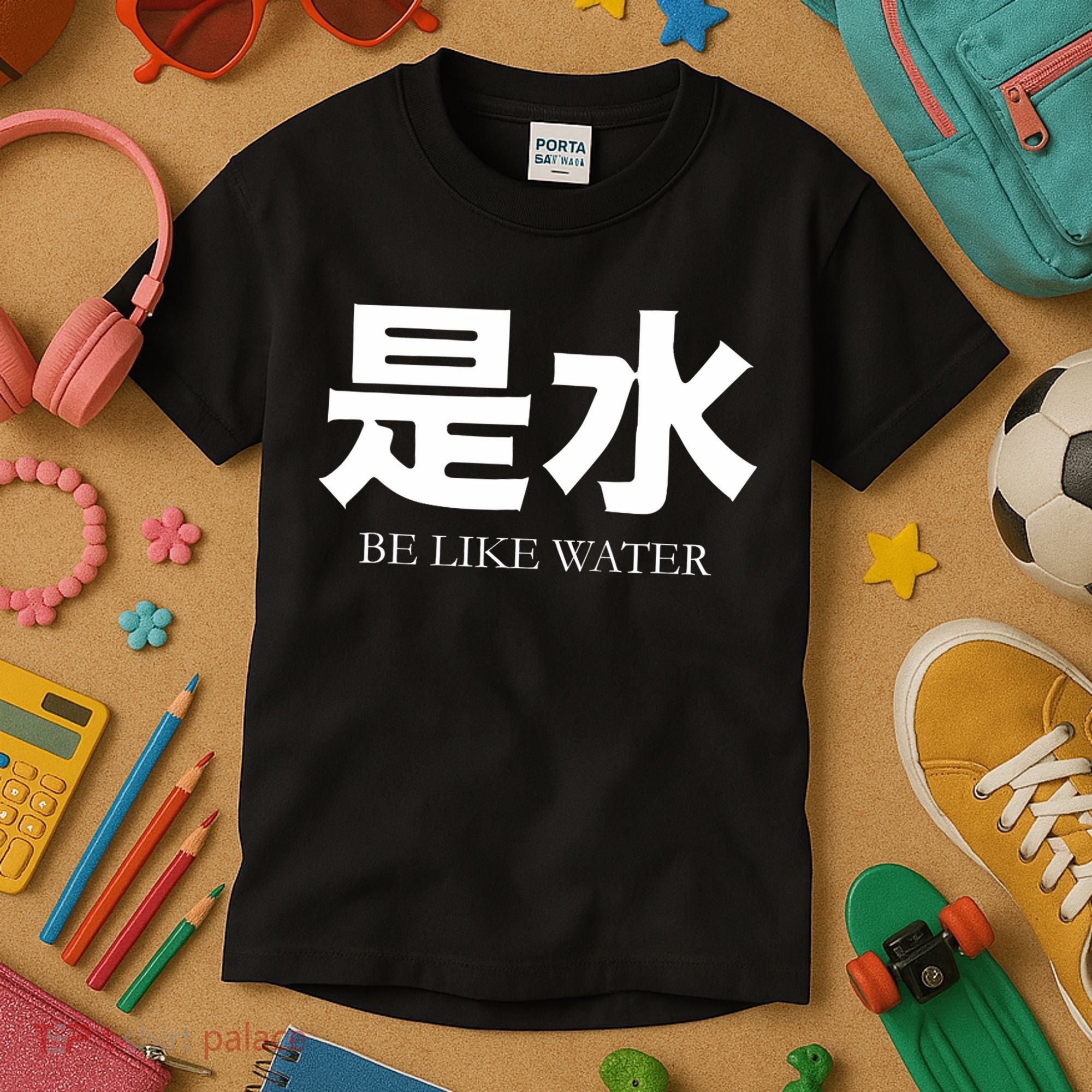 Be Water M Friend Shaolin Dragon Lee Quote Kung Fu Kids T-Shirt