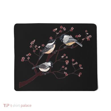 Bird Watching Nature Animal Vintage Blossom Chickadee Mousepad