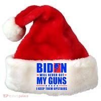Biden Will Never Take My Guns Away I Keep Them Upstairs Santa Hat thumb 0