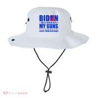 Biden Will Never Take My Guns Away I Keep Them Upstairs Bucket Hat thumb 0