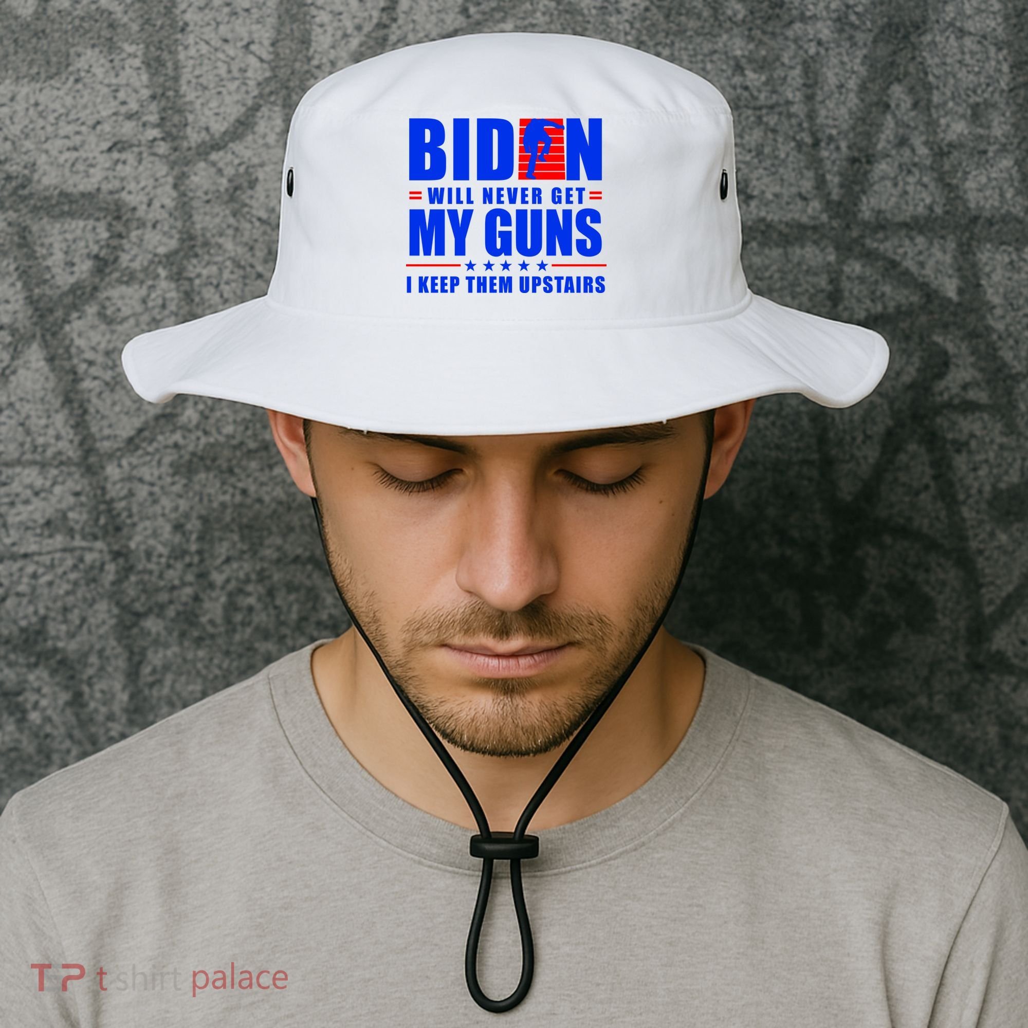 Biden Will Never Take My Guns Away I Keep Them Upstairs Bucket Hat